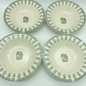 Pfaltzgraff Naturewood Deep Rimmed Soup Cereal Bowls 7 1/4"  Set Of 4